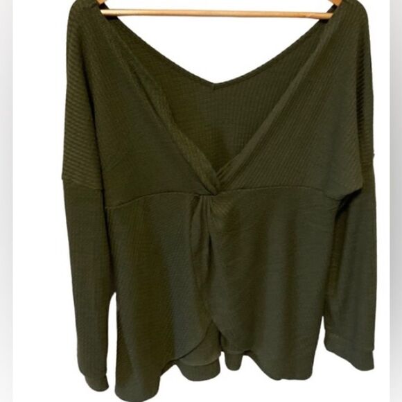 42Pops Olive Green lightweight sweater 4X NWOT - Picture 3 of 6